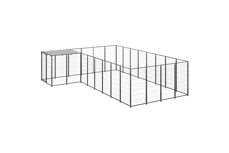 Koiranhäkki musta 10,89 m² teräs - Musta - Urheilu & vapaa-aika - Eläimille - Koira - Koirien kalusteet