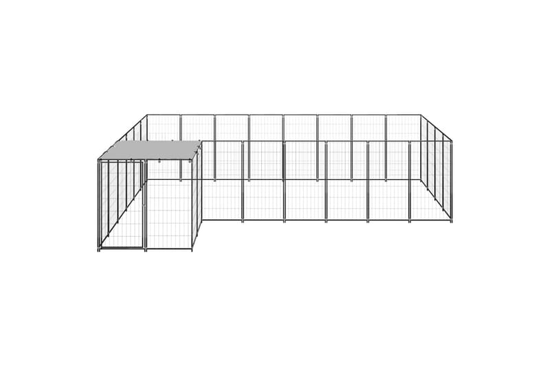 Koiranhäkki musta 10,89 m² teräs - Musta - Urheilu & vapaa-aika - Eläimille - Koira - Koirien kalusteet