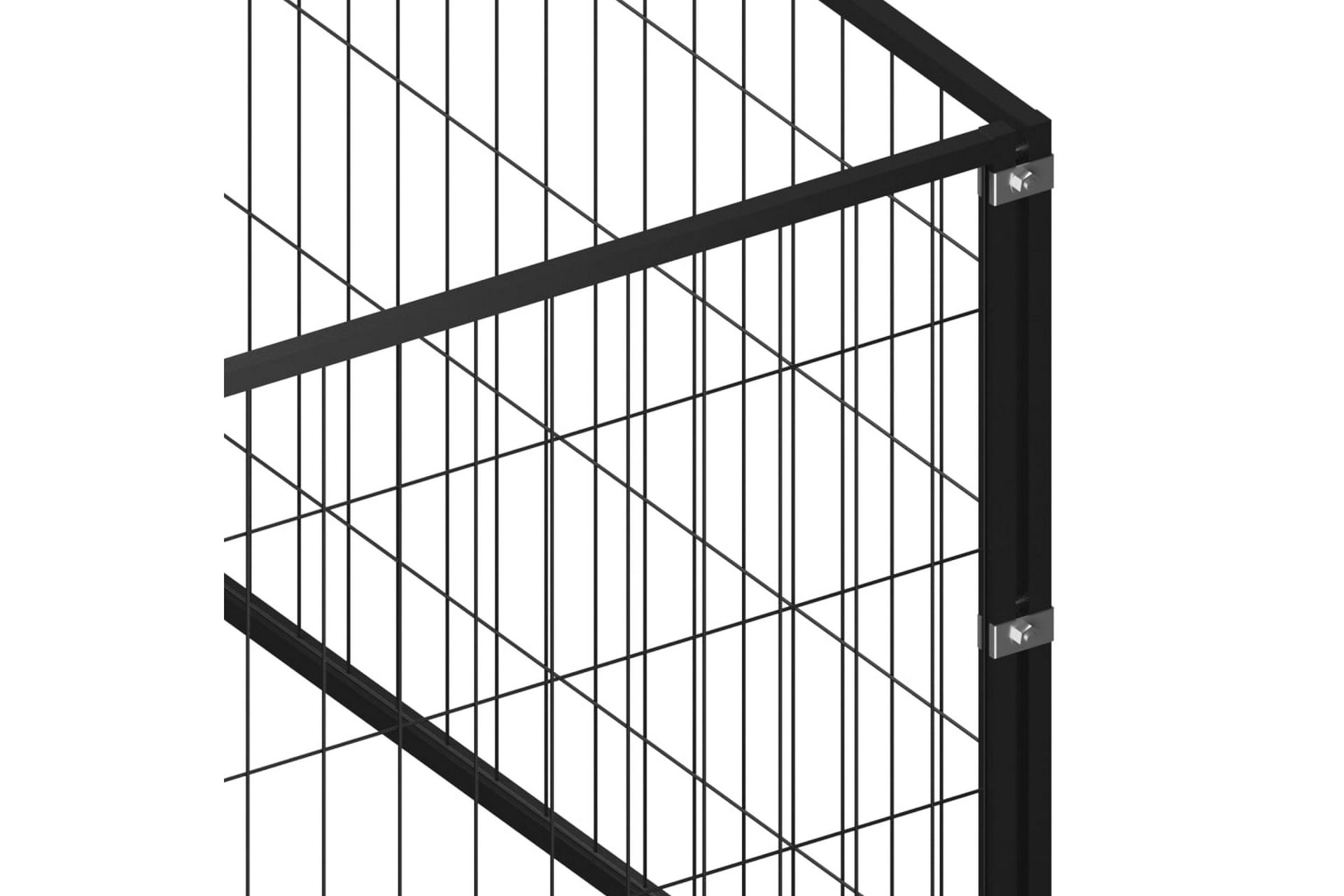 Koiranhäkki musta 10 m² teräs - Musta - Urheilu & vapaa-aika - Eläimille - Koira - Koirien kalusteet