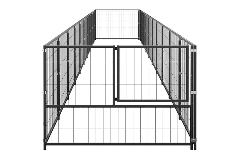 Koiranhäkki musta 10 m² teräs - Musta - Koirien kalusteet - Koiraportti & koira-aitaus