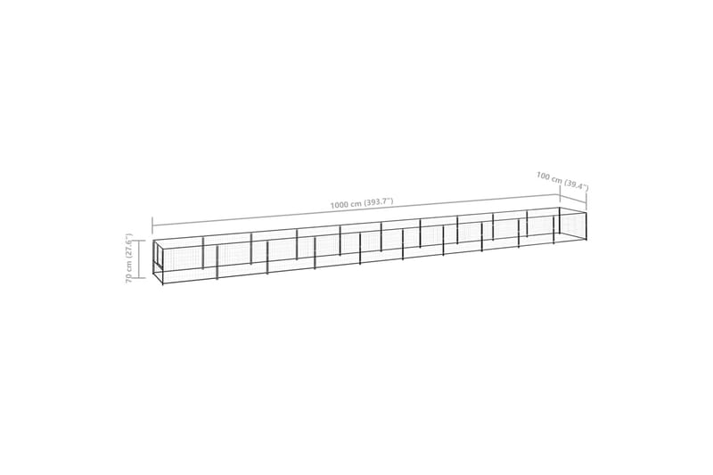 Koiranhäkki musta 10 m² teräs - Musta - Koirien kalusteet - Koiraportti & koira-aitaus