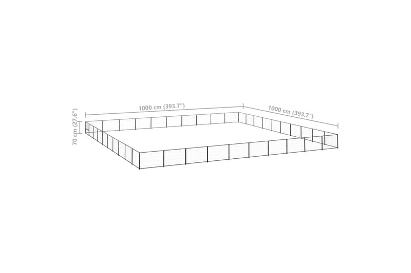 Koiranhäkki musta 100 m² teräs - Musta - Urheilu & vapaa-aika - Eläimille - Koira - Koirien kalusteet