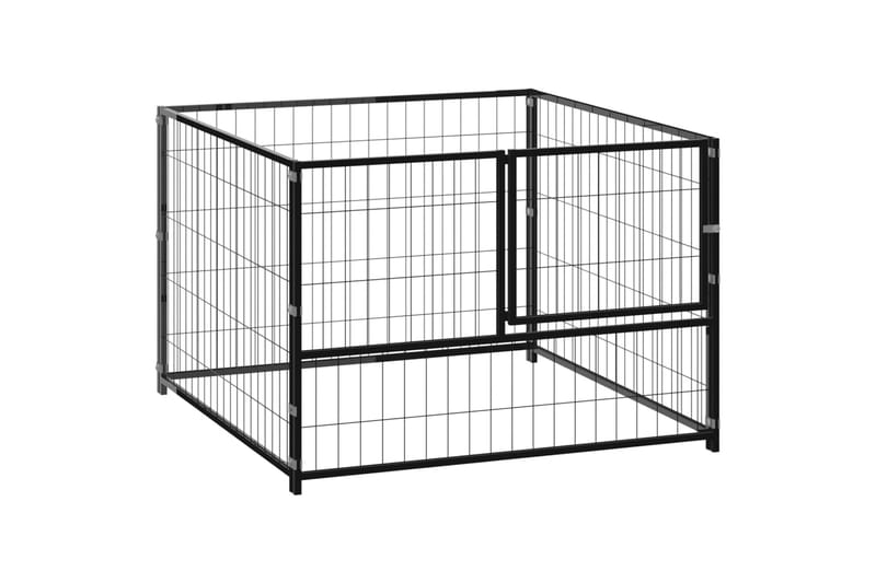 Koiranhäkki musta 100x100x70 cm teräs - Musta - Urheilu & vapaa-aika - Eläimille - Koira - Koirien kalusteet