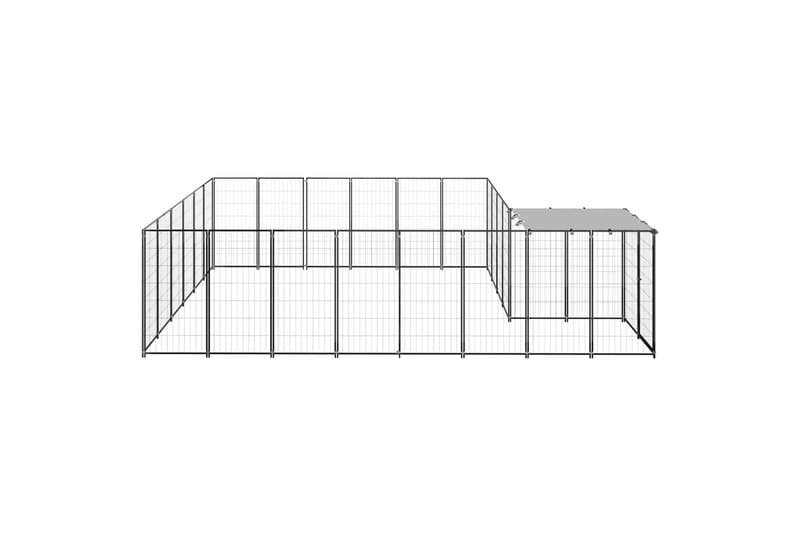 Koiranhäkki musta 12,1 m² teräs - Musta - Urheilu & vapaa-aika - Eläimille - Koira - Koirien kalusteet
