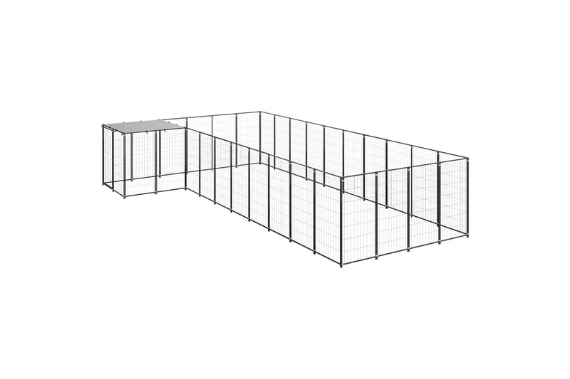 Koiranhäkki musta 13,31 m² teräs - Musta - Urheilu & vapaa-aika - Eläimille - Koira - Koirien kalusteet
