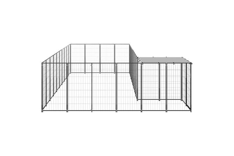 Koiranhäkki musta 13,31 m² teräs - Musta - Koirien kalusteet - Koiraportti & koira-aitaus