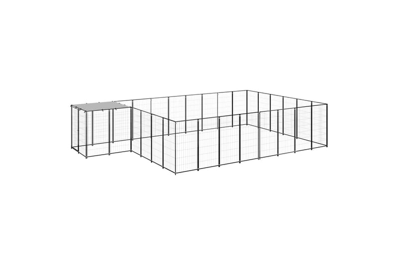 Koiranhäkki musta 15,73 m² teräs - Musta - Urheilu & vapaa-aika - Eläimille - Koira - Koirien kalusteet