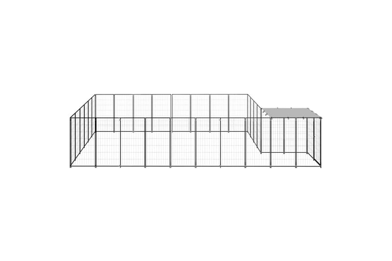 Koiranhäkki musta 15,73 m² teräs - Musta - Urheilu & vapaa-aika - Eläimille - Koira - Koirien kalusteet