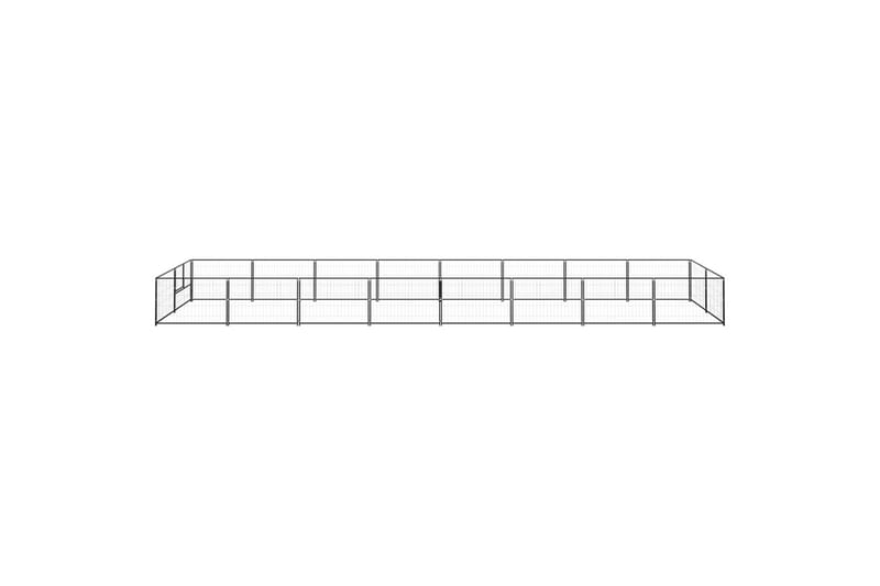 Koiranhäkki musta 16 m² teräs - Musta - Koirien kalusteet - Koiraportti & koira-aitaus