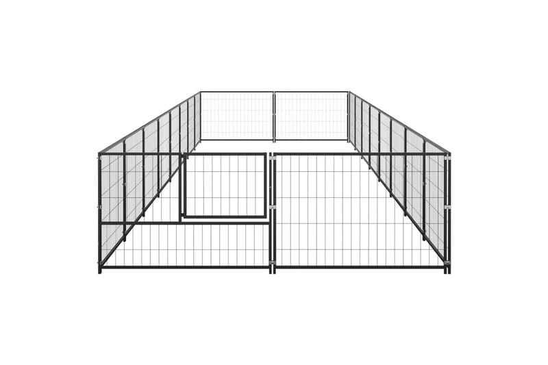 Koiranhäkki musta 16 m² teräs - Musta - Koirien kalusteet - Koiraportti & koira-aitaus