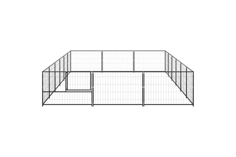 Koiranhäkki musta 18 m² teräs - Musta - Koirien kalusteet - Koiraportti & koira-aitaus