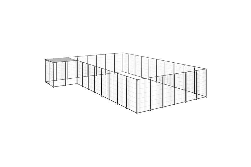 Koiranhäkki musta 19,36 m² teräs - Musta - Urheilu & vapaa-aika - Eläimille - Koira - Koirien kalusteet