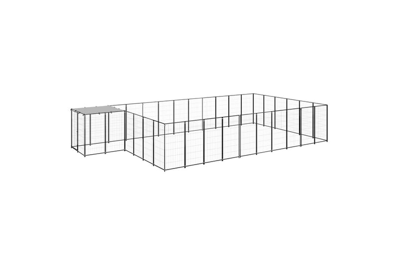 Koiranhäkki musta 19,36 m² teräs - Musta - Urheilu & vapaa-aika - Eläimille - Koira - Koirien kalusteet