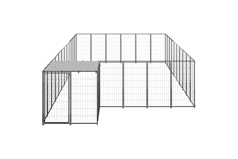 Koiranhäkki musta 19,36 m² teräs - Musta - Urheilu & vapaa-aika - Eläimille - Koira - Koirien kalusteet