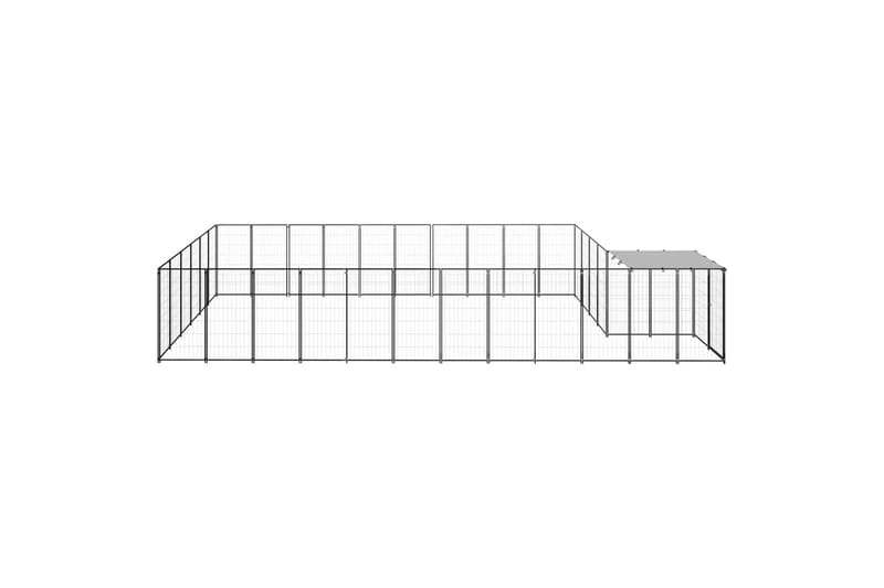 Koiranhäkki musta 19,36 m² teräs - Musta - Urheilu & vapaa-aika - Eläimille - Koira - Koirien kalusteet