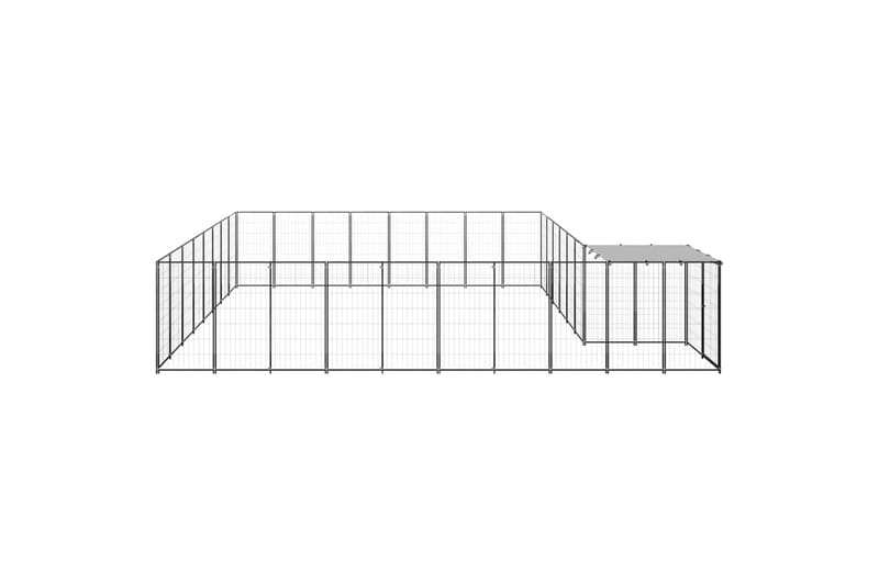 Koiranhäkki musta 20,57 m² teräs - Musta - Urheilu & vapaa-aika - Eläimille - Koira - Koirien kalusteet