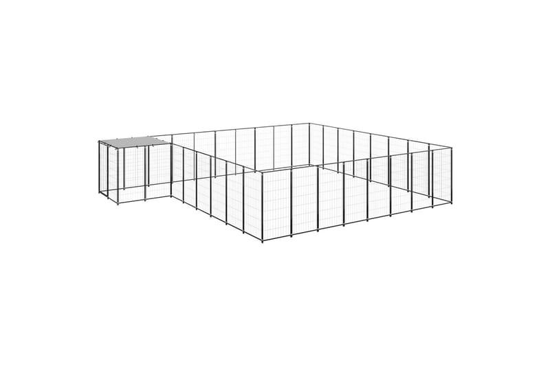 Koiranhäkki musta 20,57 m² teräs - Musta - Urheilu & vapaa-aika - Eläimille - Koira - Koirien kalusteet
