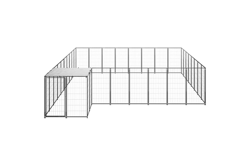 Koiranhäkki musta 20,57 m² teräs - Musta - Urheilu & vapaa-aika - Eläimille - Koira - Koirien kalusteet