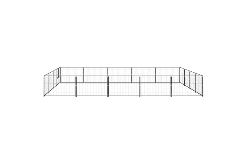 Koiranhäkki musta 20 m² teräs - Musta - Urheilu & vapaa-aika - Eläimille - Koira - Koirien kalusteet