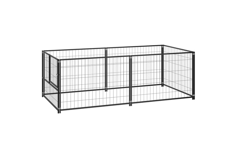 Koiranhäkki musta 200x100x70 cm teräs - Musta - Urheilu & vapaa-aika - Eläimille - Koira - Koirien kalusteet