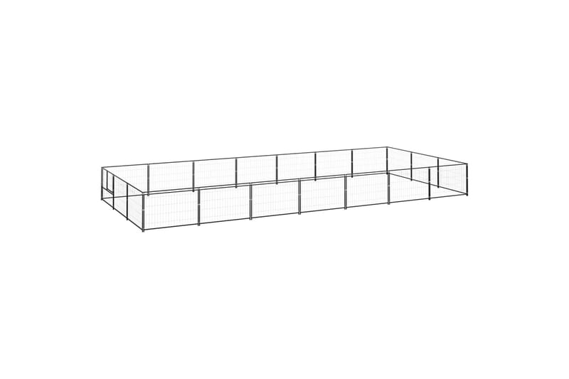 Koiranhäkki musta 21 m² teräs - Musta - Urheilu & vapaa-aika - Eläimille - Koira - Koirien kalusteet