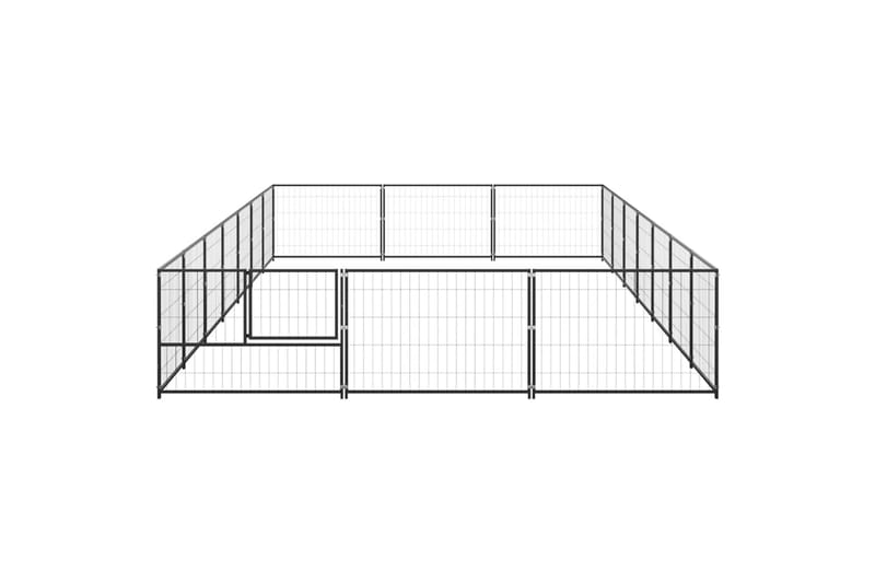 Koiranhäkki musta 21 m² teräs - Musta - Urheilu & vapaa-aika - Eläimille - Koira - Koirien kalusteet