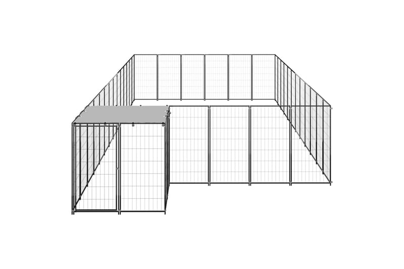 Koiranhäkki musta 22,99 m² teräs - Musta - Koirien kalusteet - Koiraportti & koira-aitaus