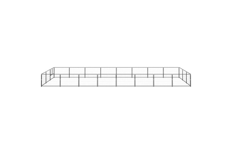 Koiranhäkki musta 24 m² teräs - Musta - Koirien kalusteet - Koiraportti & koira-aitaus