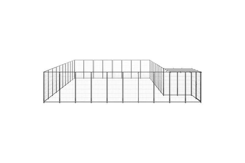 Koiranhäkki musta 25,41 m² teräs - Musta - Urheilu & vapaa-aika - Eläimille - Koira - Koirien kalusteet