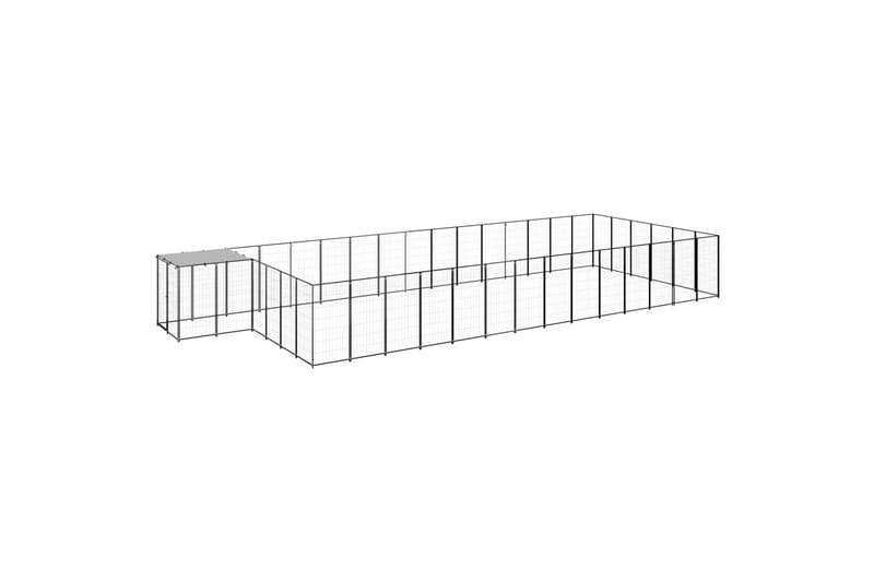 Koiranhäkki musta 26,62 m² teräs - Musta - Urheilu & vapaa-aika - Eläimille - Koira - Koirien kalusteet