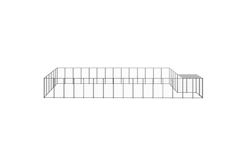 Koiranhäkki musta 26,62 m² teräs - Musta - Urheilu & vapaa-aika - Eläimille - Koira - Koirien kalusteet