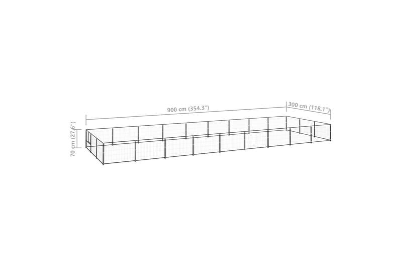 Koiranhäkki musta 27 m² teräs - Musta - Urheilu & vapaa-aika - Eläimille - Koira - Koirien kalusteet