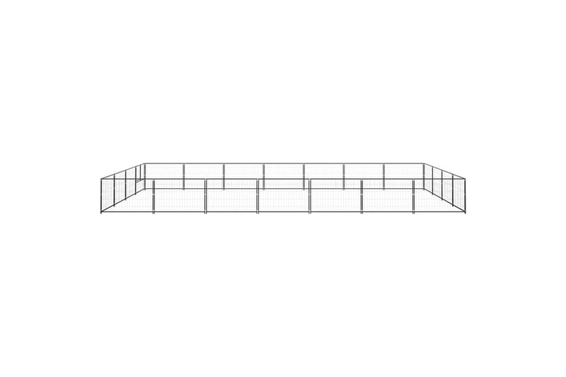 Koiranhäkki musta 28 m² teräs - Musta - Koirien kalusteet - Koiraportti & koira-aitaus