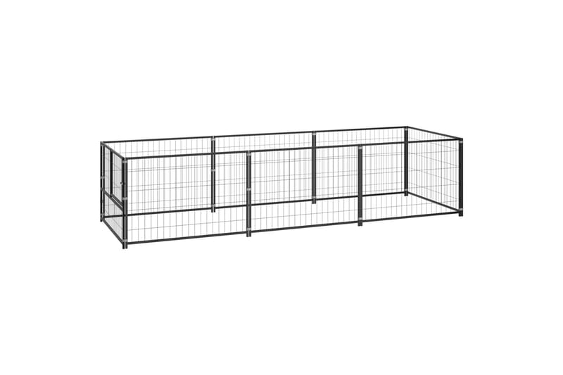 Koiranhäkki musta 3 m² teräs - Musta - Urheilu & vapaa-aika - Eläimille - Koira - Koirien kalusteet