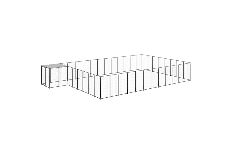 Koiranhäkki musta 30,25 m² teräs - Musta - Urheilu & vapaa-aika - Eläimille - Koira - Koirien kalusteet