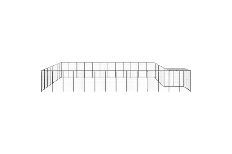Koiranhäkki musta 30,25 m² teräs - Musta - Urheilu & vapaa-aika - Eläimille - Koira - Koirien kalusteet