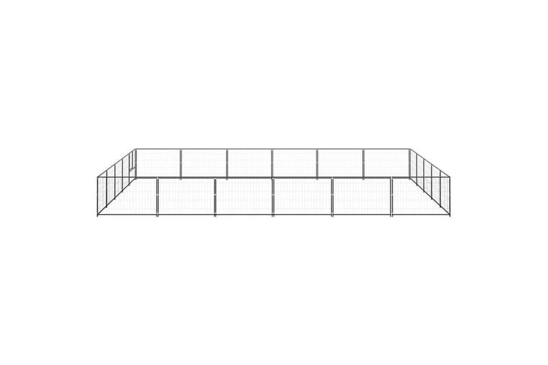 Koiranhäkki musta 30 m² teräs - Musta - Koirien kalusteet - Koiraportti & koira-aitaus