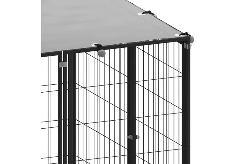 Koiranhäkki musta 330x110x110 cm teräs - Urheilu & vapaa-aika - Eläimille - Koira - Koirien kalusteet