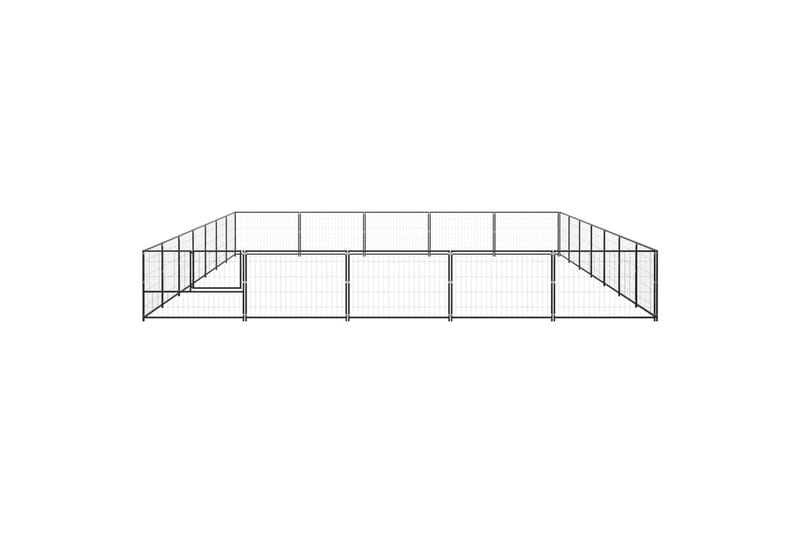 Koiranhäkki musta 35 m² teräs - Musta - Koirien kalusteet - Koiraportti & koira-aitaus