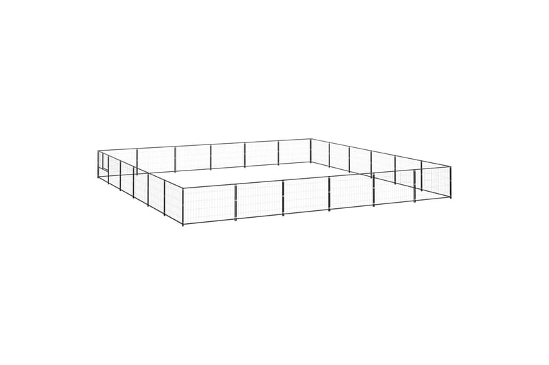 Koiranhäkki musta 36 m² teräs - Musta - Urheilu & vapaa-aika - Eläimille - Koira - Koirien kalusteet