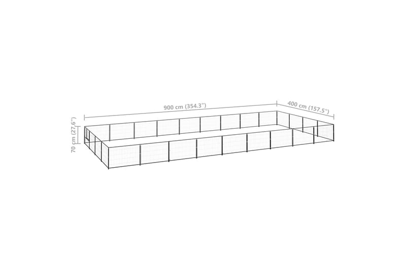 Koiranhäkki musta 36 m² teräs - Musta - Urheilu & vapaa-aika - Eläimille - Koira - Koirien kalusteet