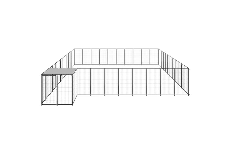 Koiranhäkki musta 37,51 m² teräs - Musta - Urheilu & vapaa-aika - Eläimille - Koira - Koirien kalusteet