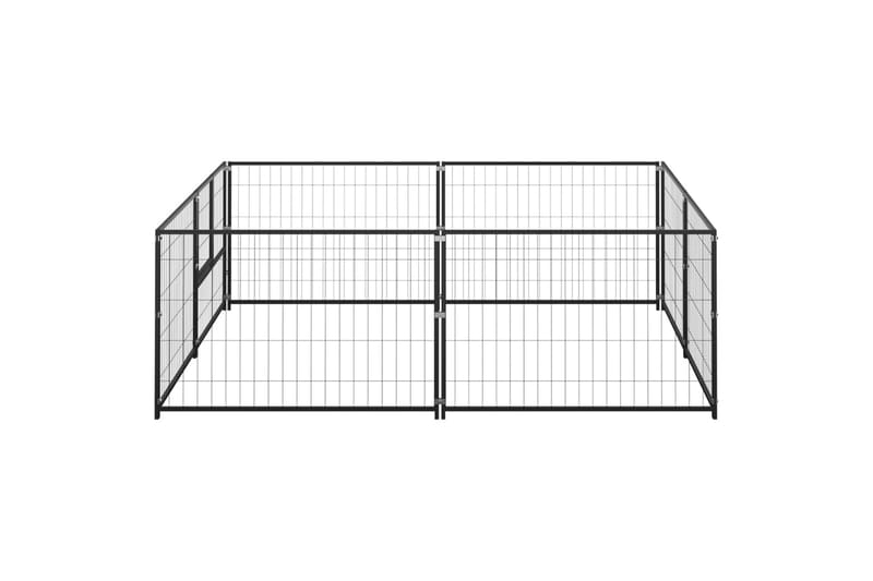 Koiranhäkki musta 4 m² teräs - Musta - Koirien kalusteet - Koiraportti & koira-aitaus