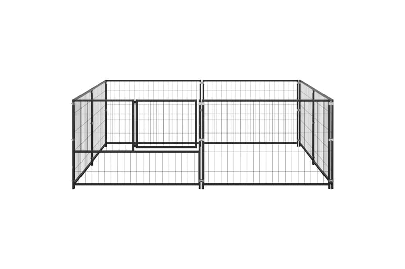 Koiranhäkki musta 4 m² teräs - Musta - Koirien kalusteet - Koiraportti & koira-aitaus