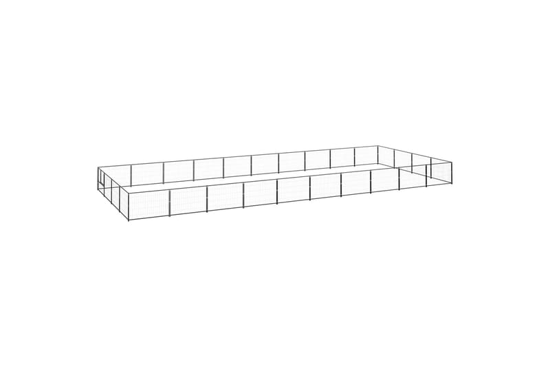 Koiranhäkki musta 40 m² teräs - Musta - Urheilu & vapaa-aika - Eläimille - Koira - Koirien kalusteet