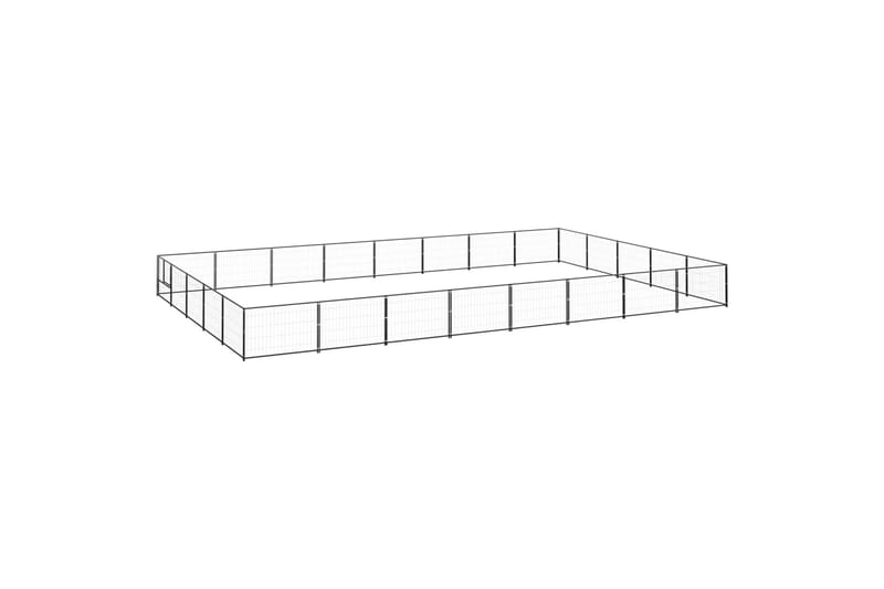 Koiranhäkki musta 40 m² teräs - Musta - Urheilu & vapaa-aika - Eläimille - Koira - Koirien kalusteet