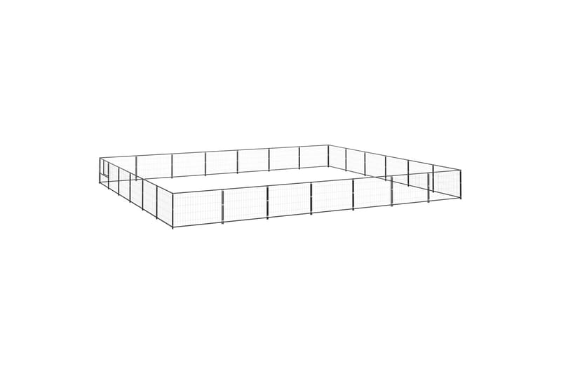 Koiranhäkki musta 42 m² teräs - Musta - Urheilu & vapaa-aika - Eläimille - Koira - Koirien kalusteet