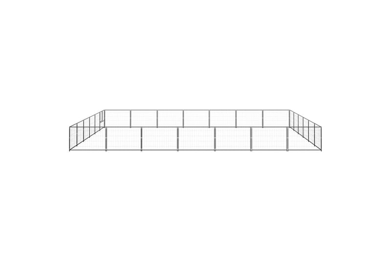 Koiranhäkki musta 42 m² teräs - Musta - Koirien kalusteet - Koiraportti & koira-aitaus