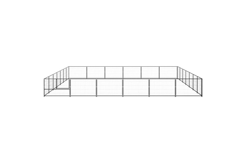 Koiranhäkki musta 42 m² teräs - Musta - Koirien kalusteet - Koiraportti & koira-aitaus