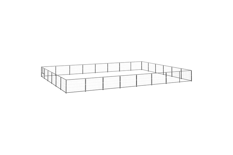 Koiranhäkki musta 48 m² teräs - Musta - Urheilu & vapaa-aika - Eläimille - Koira - Koirien kalusteet